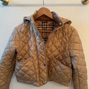 Burberry Beige Quilted Hooded Jacket